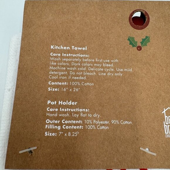 NEW Cuisinart Christmas Tree Pot Holder and Kitchen Towel Set - Picture 6 of 7